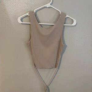 Elegant Beige Sleeveless Top